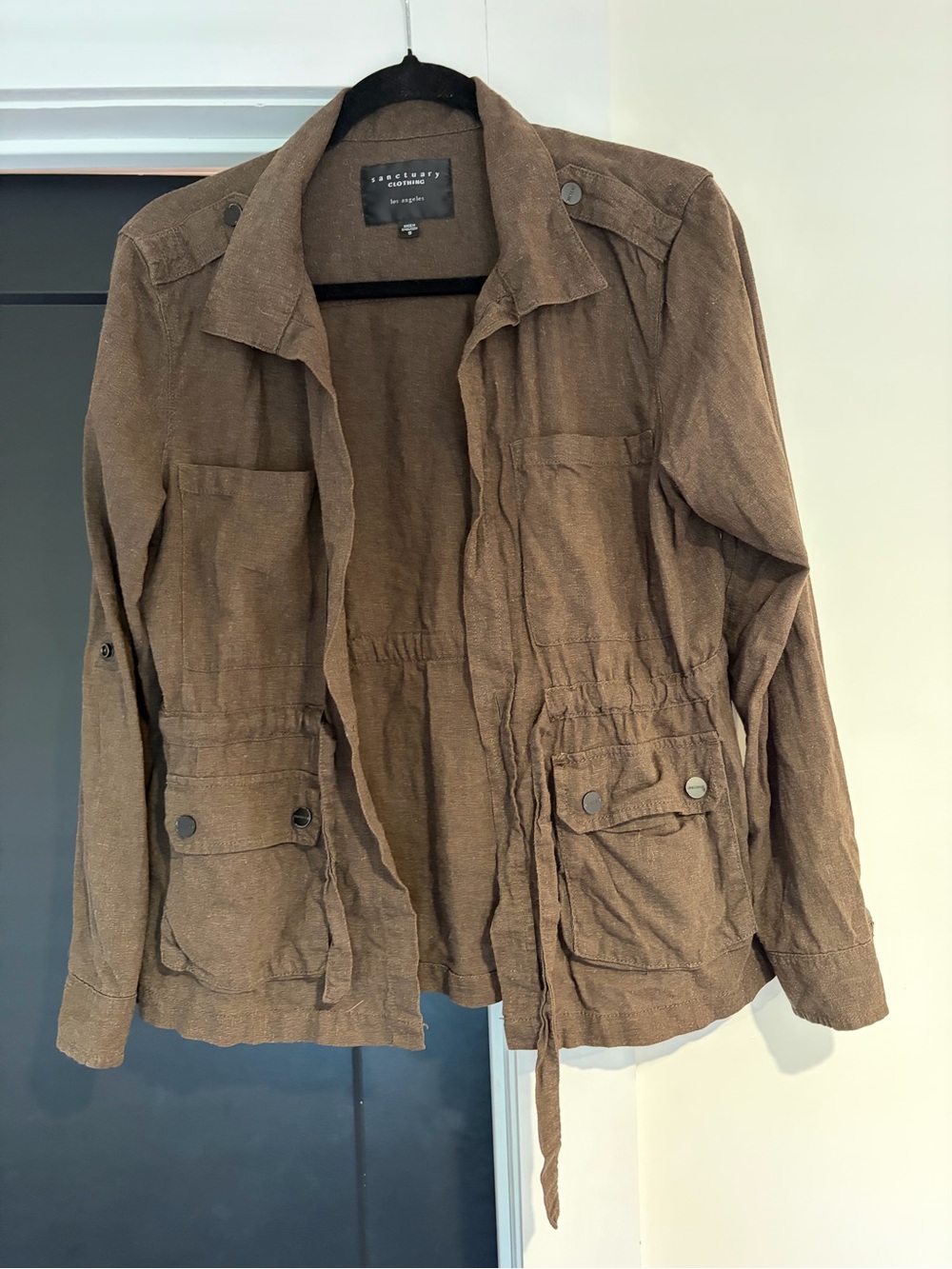 Sanctuary Brown Drawstring Utility Jacket